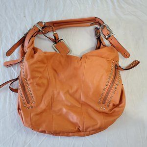 b. makowsky Peach Leather Handbag